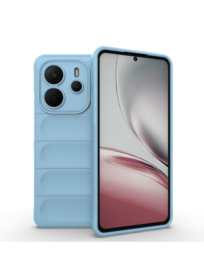 Premium Protection Back Silicone Case Compatible with Xiaomi Redmi note 14 4G Magic Shield Shockproof Case with Camera Protection (Baby blue) - Image 1