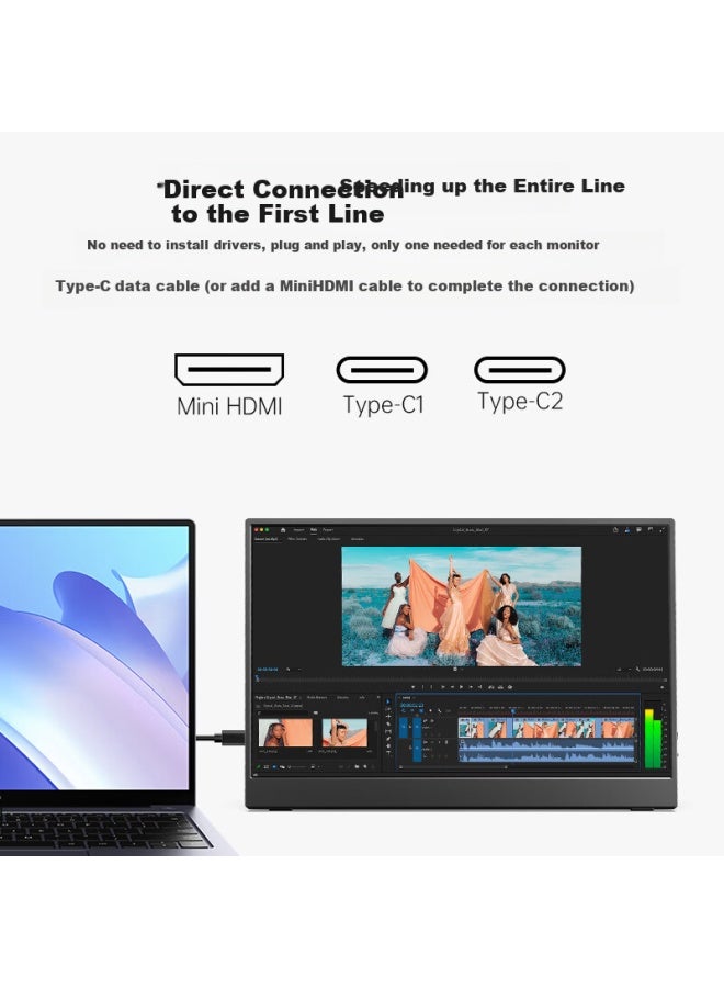 Patriots Patriot 15.6-inch Portable Monitor With 15% National Subsidy, Portable Screen Display Screen, Expand Computer Split Screen Mobile Phone Notebook Ps4/5 Secondary Screen Type-c One-line Connection - Image 1