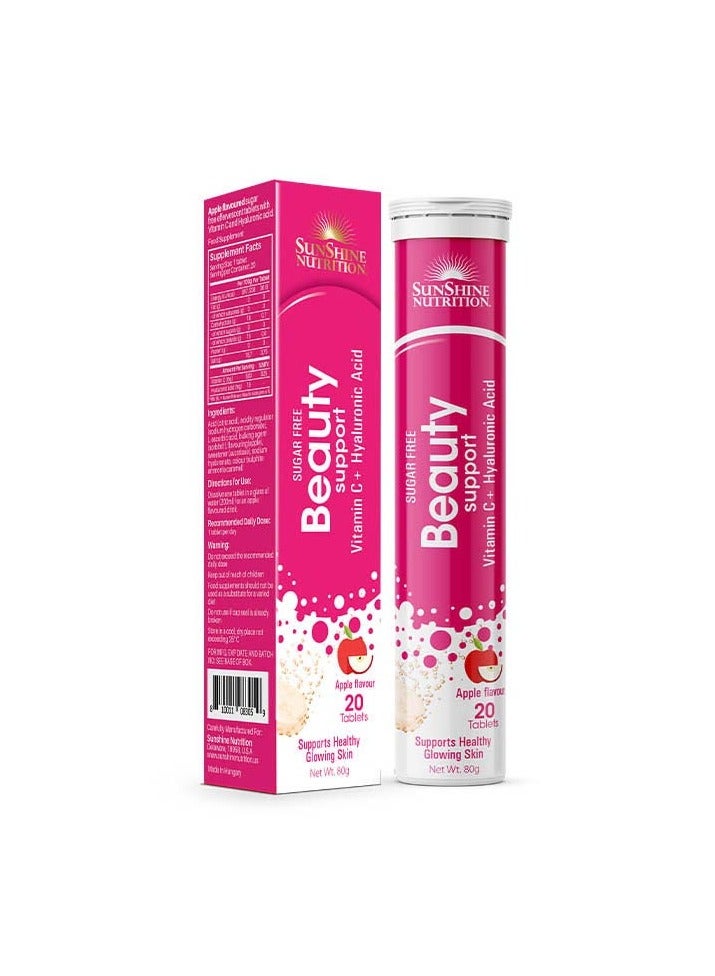 Sunshine Nutrition Beauty Sugar-Free Apple Effervescent Tablets 20s