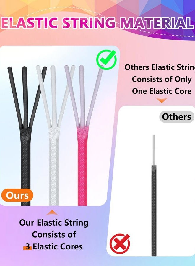 FIVEIZERO Colorful Elastic Bracelet String，1mm 1Roll/100m Elastic Beading Cord Rainbow Stretchy String for Bracelets, Necklace, Jewelry Making with Beading Needle - Image 4