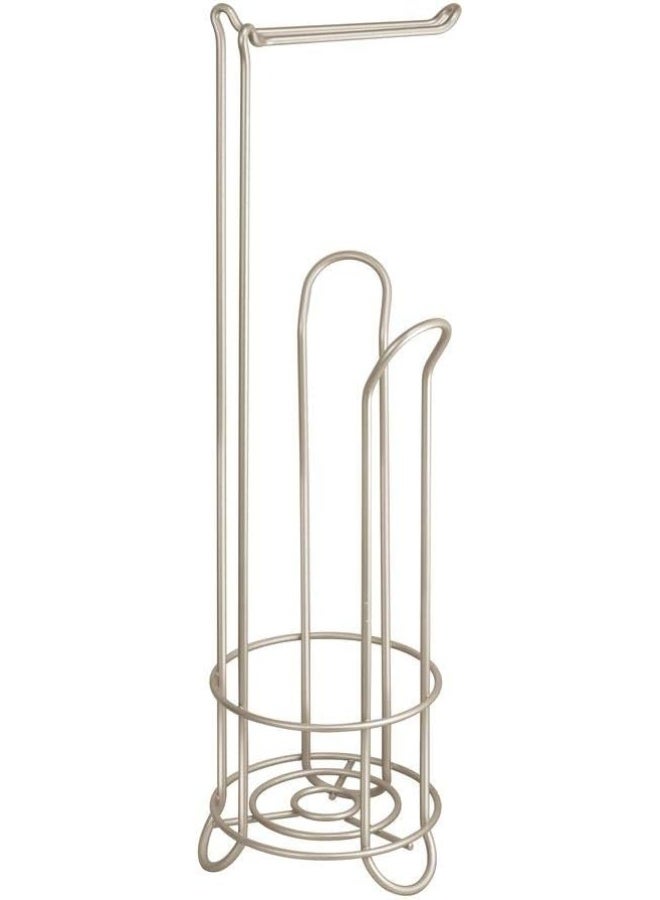 InterDesign iDesign Classico Metal Toilet Tissue Roll Reserve Organizer for Bathroom, Compact Organizer, Holds 4 Rolls of Toilet Paper, Satin Silver - Image 3