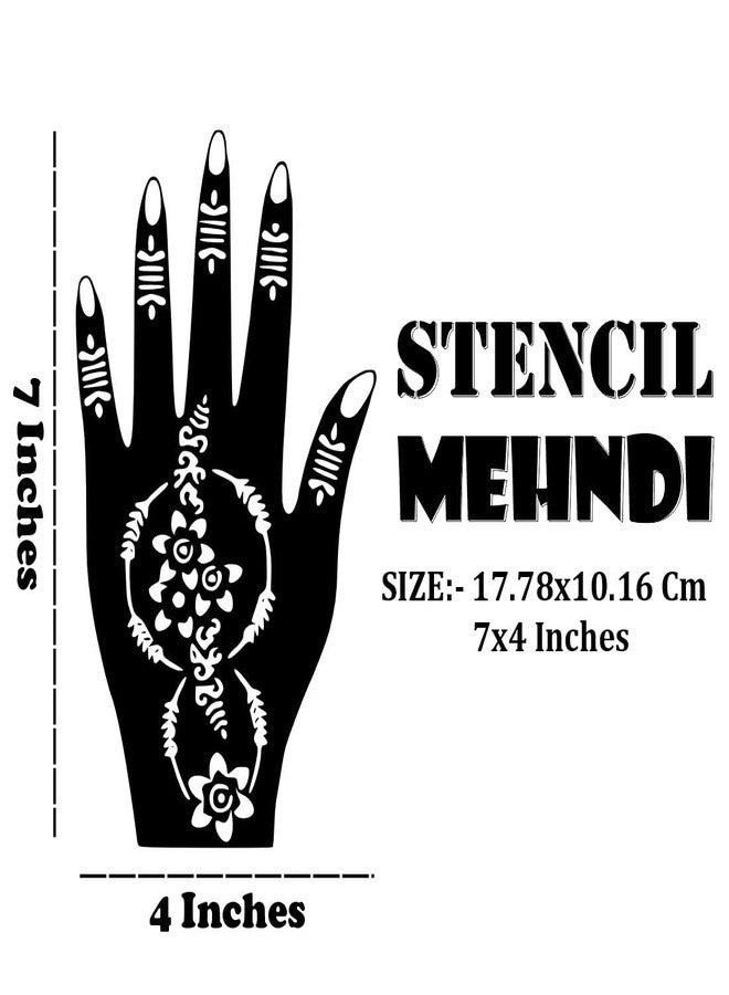 VANVATI Elegant Curve Mehndi Stencil Design Left & Right Hand Design Set - Image 3