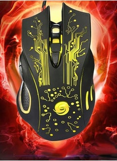 SYOSI Gaming Mice, Computer Gaming Mouse Wired Manipulator Gaming Mouse Glare USB Wired Gaming Mouse Adjustable 7 Buttons LED Backlit Professional Gamer Mice Ergonomic, for PC Laptop (Black Seven Colors)  - Image 2