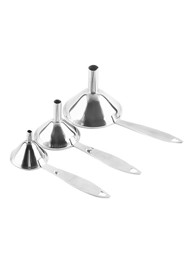 NIBEMINENT Pack Of 3 Stainless Steel Funnel Silver - Image 1