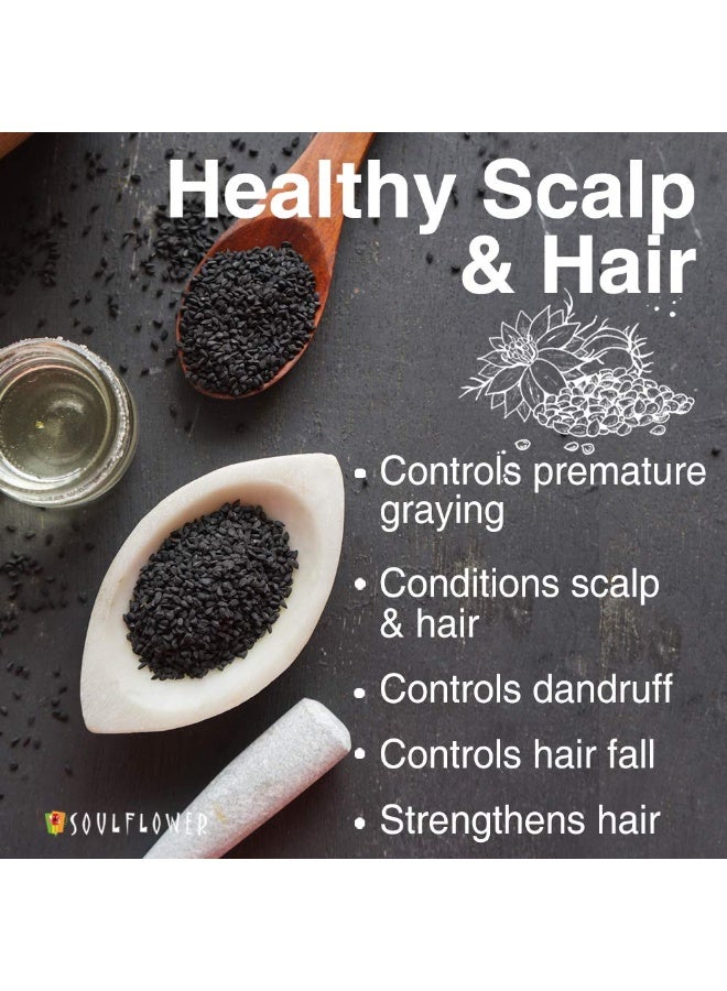 Soulflower Black Seed Kalonji Hair Oil | Hair Growth, Hair Fall Control, Scalp Health, Healthy Hair, Control Acne & Pimple for Men & Women| 100% Pure, Natural, Organic | 120ml - Image 2