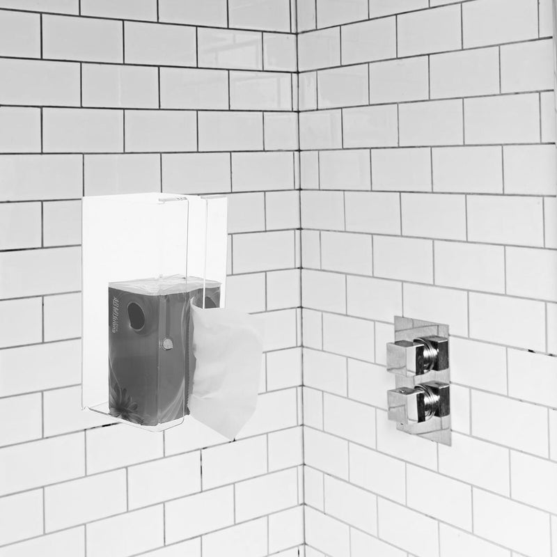 Transparent Acrylic Wall Mounted Bathroom Tissue Holder No Punch Installation Large Napkin Storage Box - Image 3