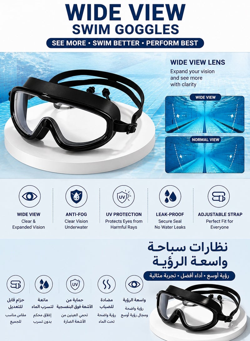 ثندر سبايكرز نظارات للمسبح | رؤية أفضل وأداء أفضل | نظارات سباحة مقاومة للضباب والماء | ملاءمة مريحة - Image 2