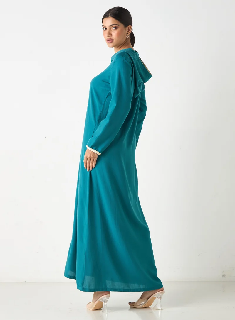 Hadiyath Al Madinah HM- Embroidered Jalabiya with Hood