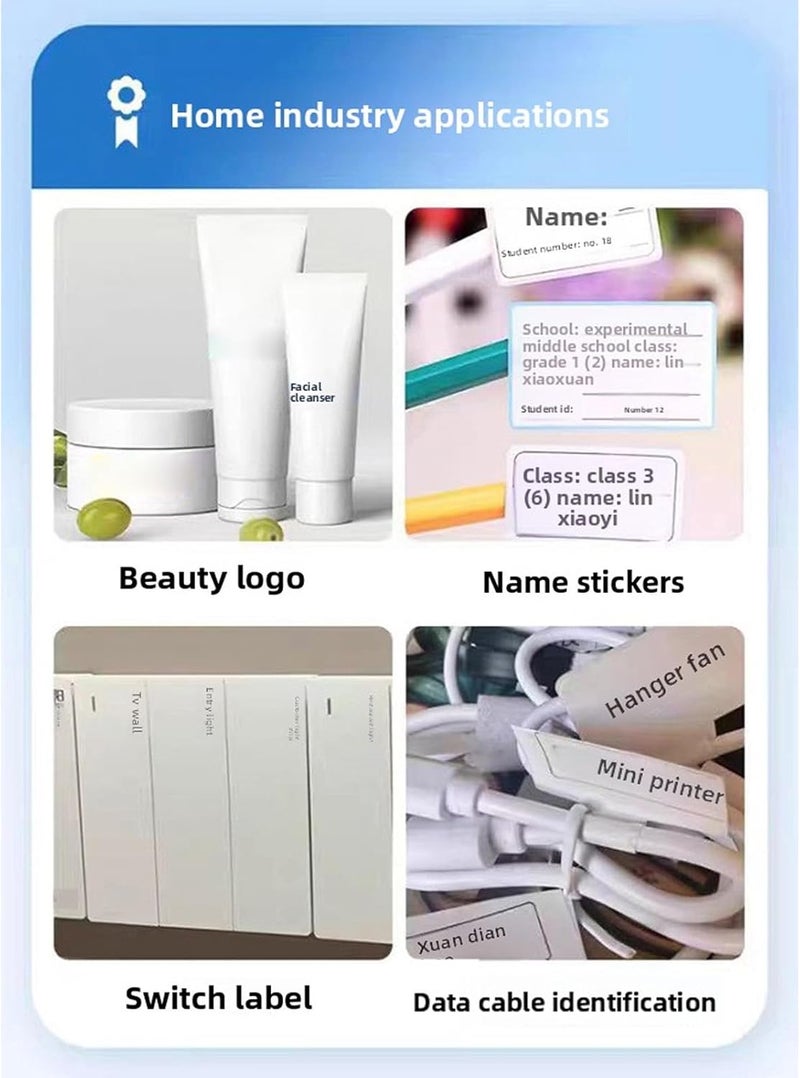 Yunseity Portable Label Printer, P05 Mini Bluetooth Label Maker Machine with Multi Templates, 203 DPI Wireless Inkless Thermal Printer for Small Business, for iOS for Android - Image 5