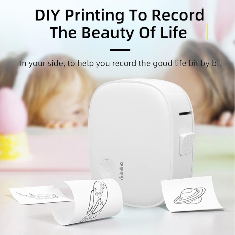 Yunseity Portable Label Printer, P05 Mini Bluetooth Label Maker Machine with Multi Templates, 203 DPI Wireless Inkless Thermal Printer for Small Business, for iOS for Android - Image 2