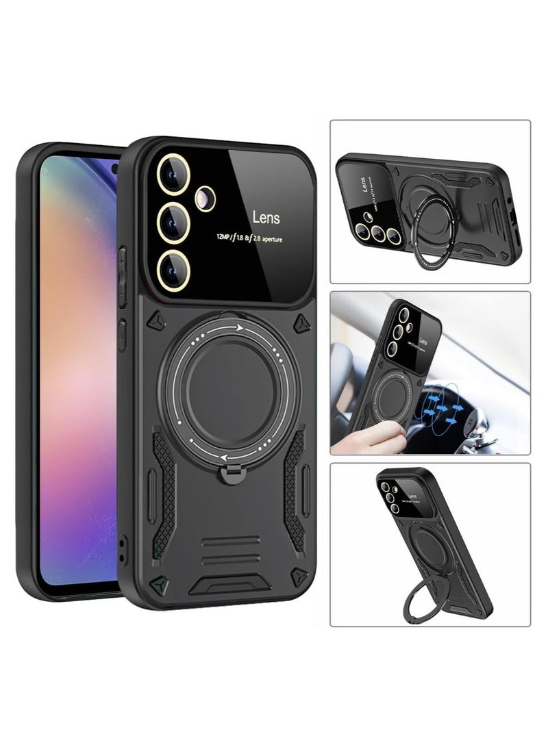 Magnetic case for Samsung Galaxy A15 5G with ring stand and built-in 360° rotatable stand Slim protective shockproof phone case for Galaxy A15 5G - Image 5
