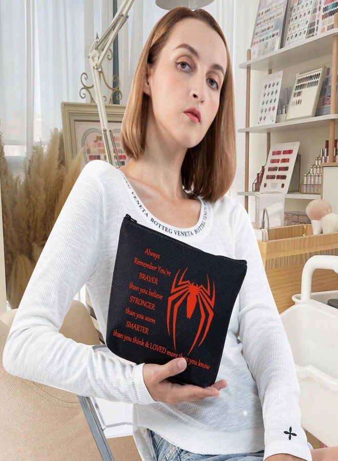 LEVLO Spider Movie Cosmetic Make Up Bag Movie Fans Inspired Gift You Are Braver Stronger Smarter Than You Think Spider Makeup Zipper Pouch Bag For Women Girls (Spider B Bag) - Image 4