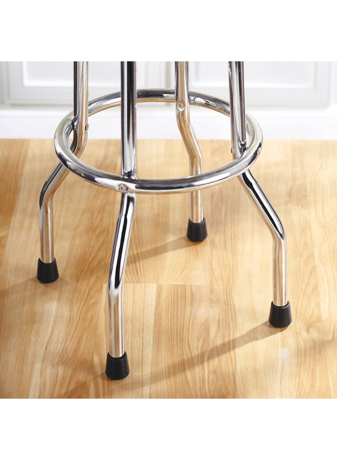 SoftTouch 1 1/8" Round Slip-On Rubber Folding Metal Chair Leg Tip Replacement - Protect Surfaces & Dampen Noise, Black (4 Pack) - Image 2
