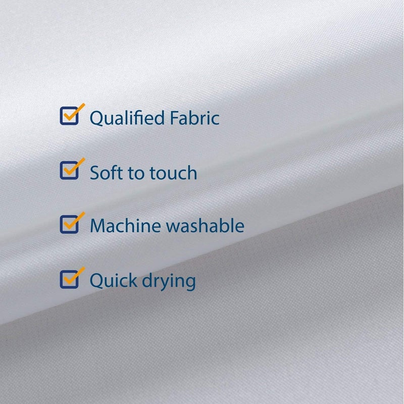 N&Y HOME Hotel Quality Fabric Oversize Shower Curtain Liner, Washable Water Repellent Bathroom Shower Curtain Liner with Eyelets 96 x 72 Inches White - Image 4