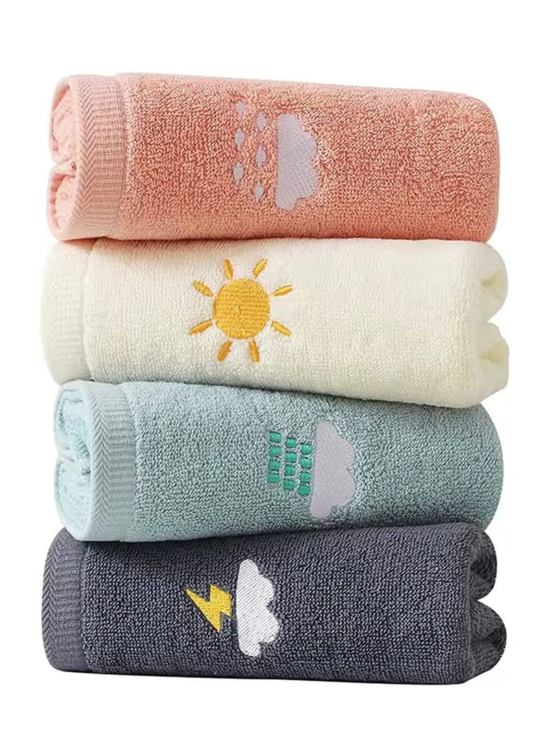 Y&D Hand Towels for Bathroom Set 4 Piece, 100% Cotton Bath Towel, Face Towel Soft Highly Absorbent Adults and Children Kitchen, 14x29 Inch (Pink White Blue Gray)  - Image 4