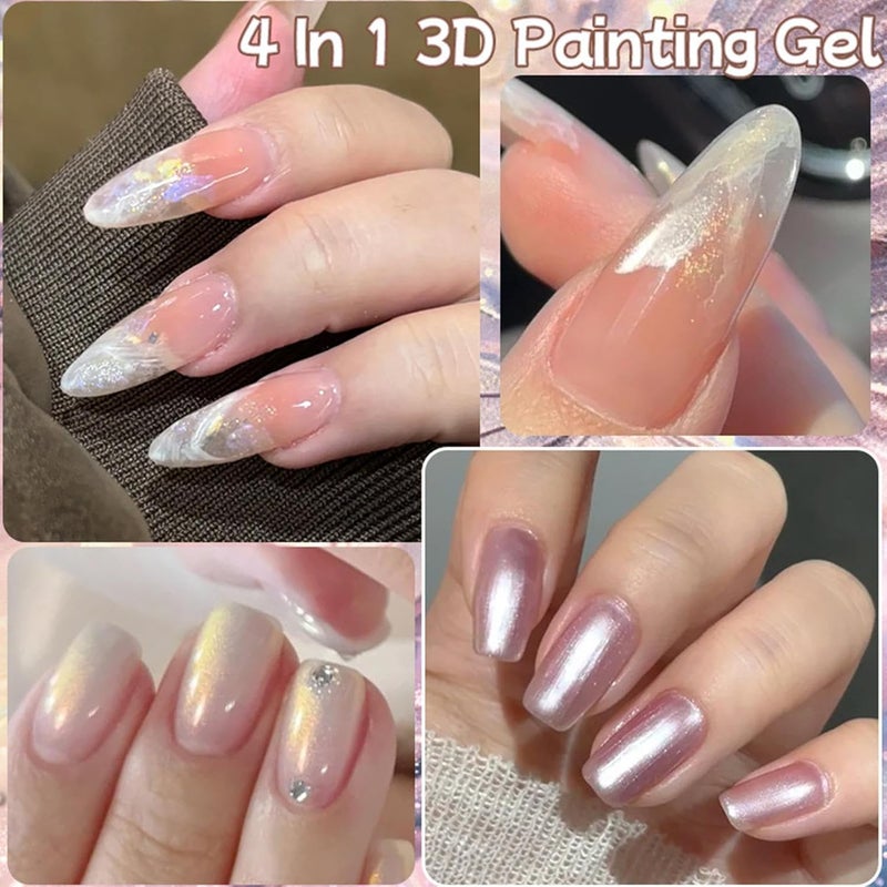 Painting Gel for Nails | 9-Colors Gradient Patting French Manicure Palette,Nail Gel,for Beginners Women Girls Home Salon Travel Party Spa Studio - Image 4