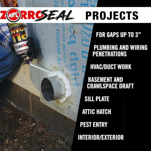 AIPL Zorroseal ZS-750-FR Multipurpose Expandable PU Foam Insulation Sealant Spray For Window Tile Door & AC Gaps - 800 Gram - Fire Rated Polyurethane PU Foam Sealant Pack of 2 - Image 3