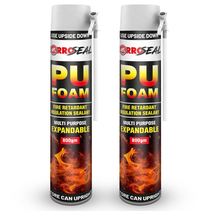 AIPL Zorroseal ZS-750-FR Multipurpose Expandable PU Foam Insulation Sealant Spray For Window Tile Door & AC Gaps - 800 Gram - Fire Rated Polyurethane PU Foam Sealant Pack of 2 - Image 5