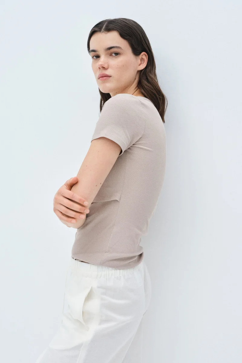 اتش اند ام Mama Ribbed Nursing Top
