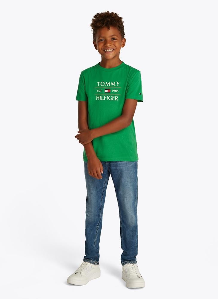 TOMMY HILFIGER Kids Logo Flag Short Sleeve T-Shirt  - Image 1