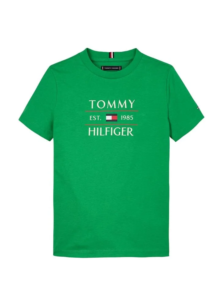 تومي هيلفيغر Kids Logo Flag Short Sleeve T-Shirt
