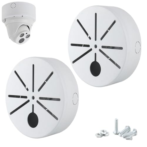 PCUORLEORS 2 Pack Camera Junction Box,Universal Bullet Security Camera Mount Box, Bracket Hide Cable,Outdoor Camera Cover, Base Junction Box for CCTV Cameras - Image 1