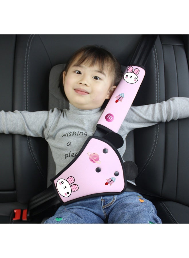 DOOKOO Children Car Seat Belt Adjuster＆Covers, Kids Seatbelt Cover Pads for Neck Support, Toddler Safety Shoulder Positioner, Head-Rest Seatbelt Pillow for Travel＆Driving, Set of 2 - Image 1