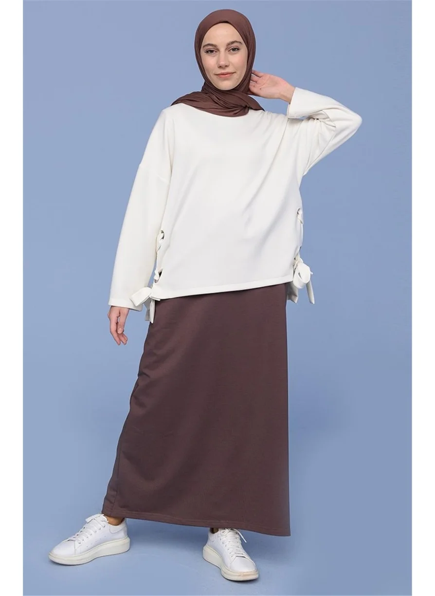 Bwest Waist Tied Pocket Sports Skirt - 0152 - Brown