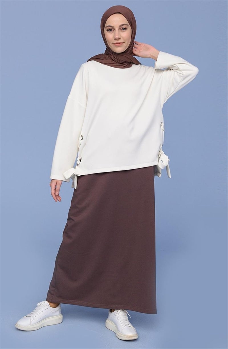 Bwest Waist Tied Pocket Sports Skirt - 0152 - Brown  - Image 1