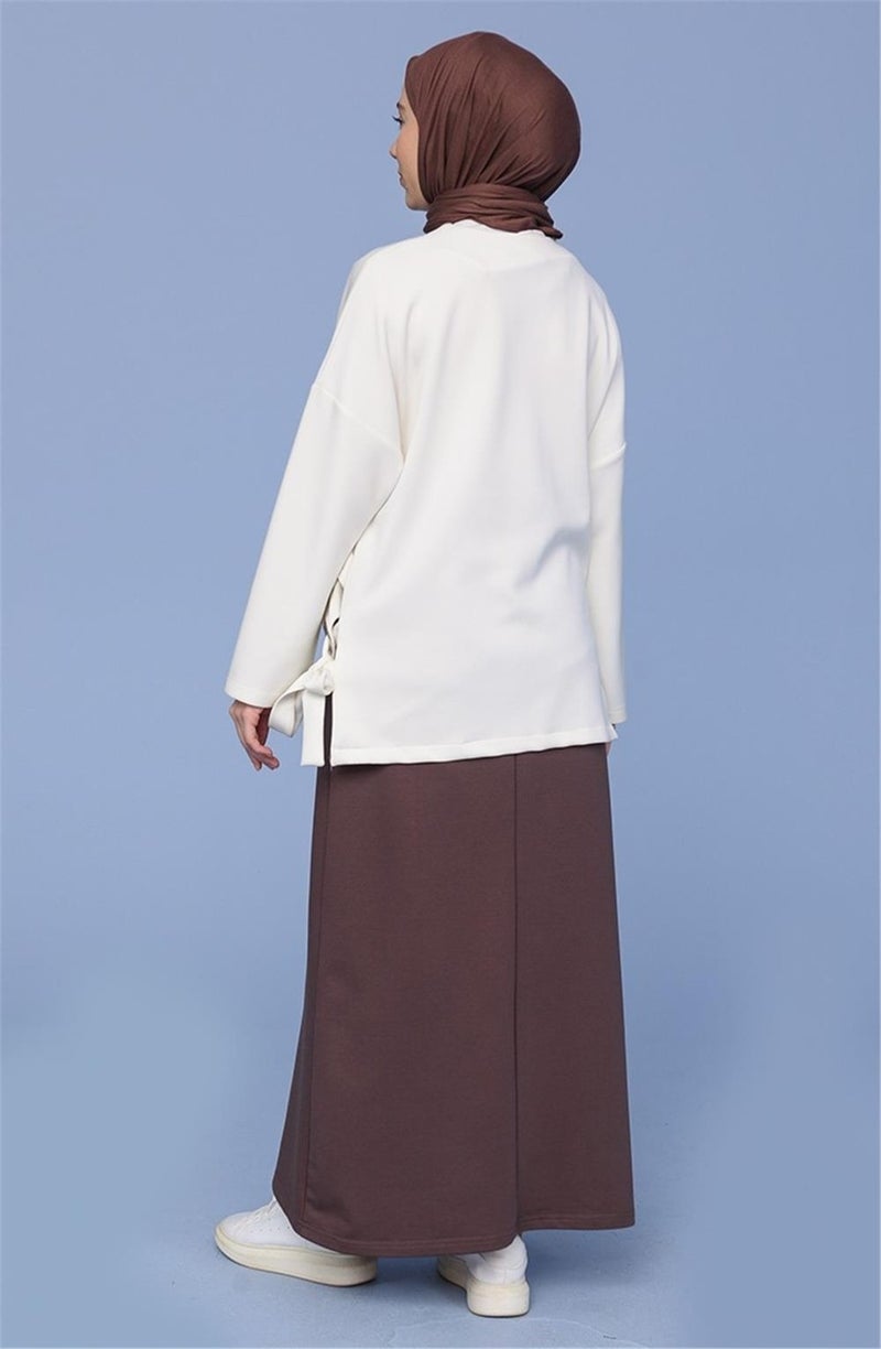 Bwest Waist Tied Pocket Sports Skirt - 0152 - Brown  - Image 4