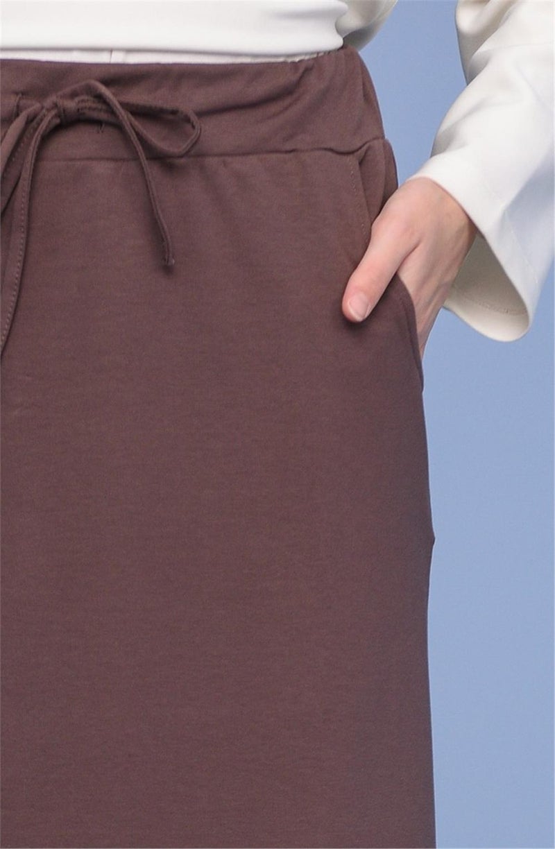 Bwest Waist Tied Pocket Sports Skirt - 0152 - Brown  - Image 5