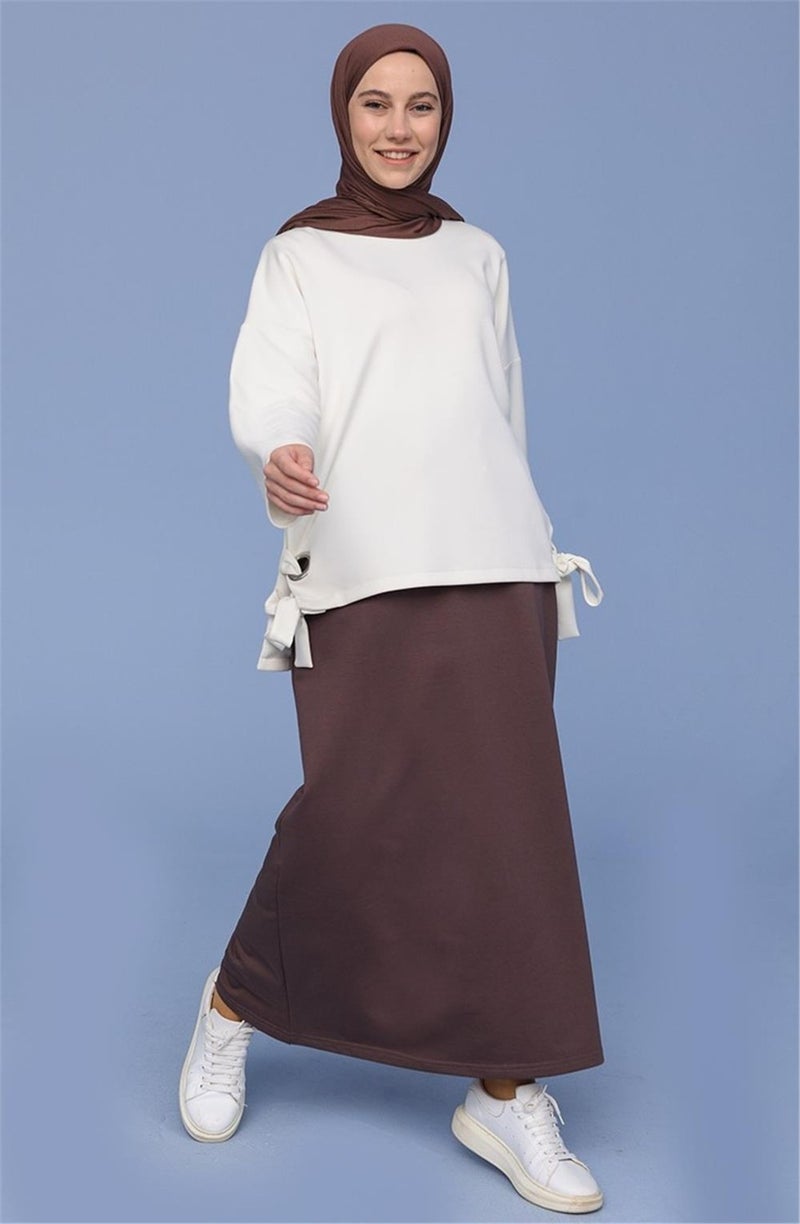 Bwest Waist Tied Pocket Sports Skirt - 0152 - Brown  - Image 3