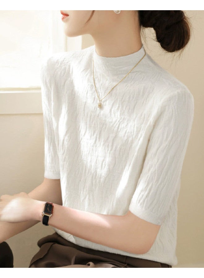 PLANDOO Women'S Mock Neck Mid-Sleeve Small Luxury Style Base Layer Top - Image 1