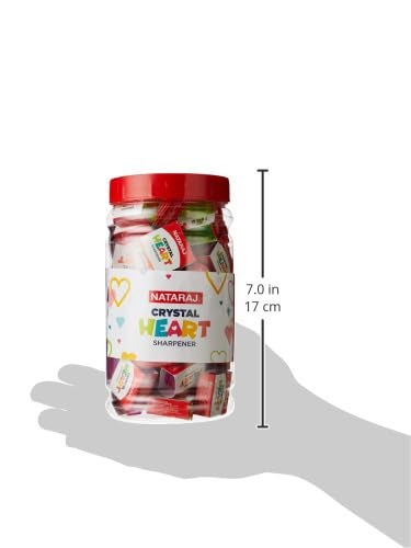 NATARAJ مبراة ناتراج كريستال هارت، مبراة على شكل قلب للمتعة في صندوق أقلامك، مبراة بمقبض مريح لسهولة الإمساك، تشحذ بشكل مثالي دون كسر (عبوة من 50) - Image 3