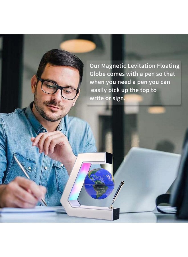 Flagest Magnetic Levitation Globe With Led Lights & Touch Control And Pen, Floating Globes For Educational Home Office Desk Bookshelf Decor, Birthday Anniversary Holiday Creative Item(3.3 Inches Globe) - Image 5