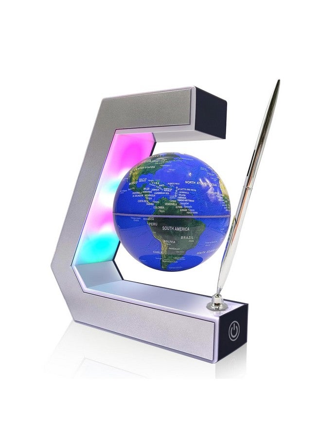 Flagest Magnetic Levitation Globe With Led Lights & Touch Control And Pen, Floating Globes For Educational Home Office Desk Bookshelf Decor, Birthday Anniversary Holiday Creative Item(3.3 Inches Globe) - Image 1