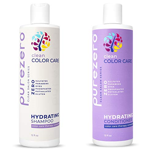 Purezero Clean Color Care Hydrating Shampoo  Conditioner Set  Toning Balance for Color Treated Hair  Hydrate Dry Hair  Zero Sulfates Parabens
