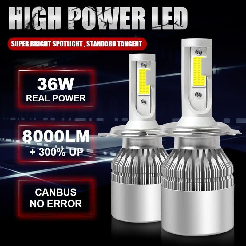 LOVMOTO Universal For Car C6 LED Car H4 All in One White Light Bulb 3800LM 36W LED Car Headlight Conversion Kit (Pack of 2) Comfortable With Bol-ero - Image 3