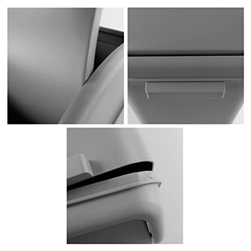 AnnkkyUS Plastic Trash Bin with Swing Lid, 16 L Small Garbage Bins, Grey - Image 2