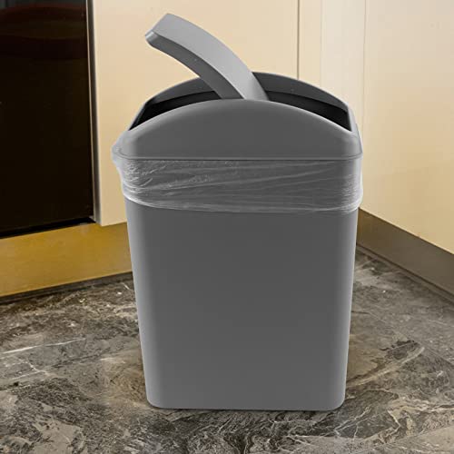 AnnkkyUS Plastic Trash Bin with Swing Lid, 16 L Small Garbage Bins, Grey - Image 5
