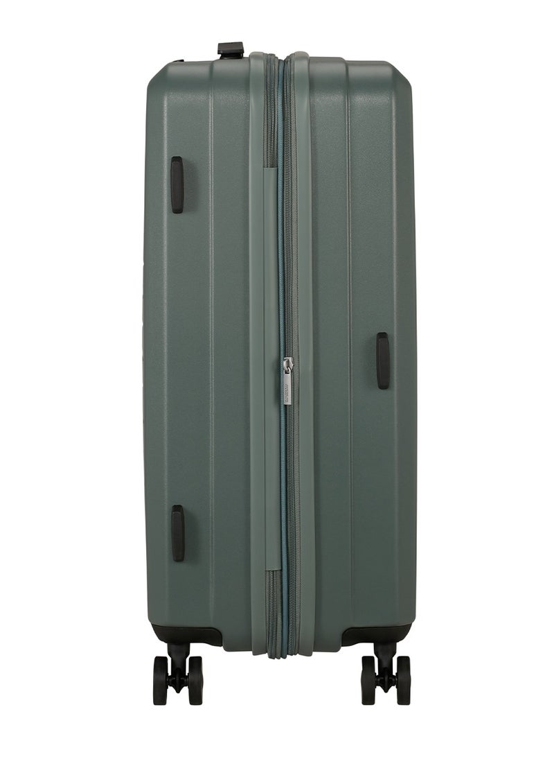 AMERICAN TOURISTER Aerojoy Suitcase, Check-In Size 66 cm / 25 inch, 4 Wheels, Hard Top, ABS, Dark Forest|TSA Lock|Inner Mesh Zippered Divider|Expandable|Cross Ribbons|Lightweight - 3 Years International Warranty - Image 3