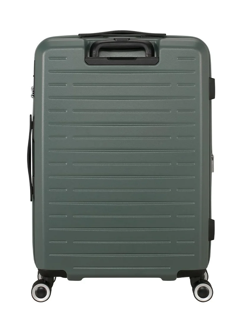 American Tourister 66 cm / 24 inch Aerojoy Suitcase, Check-In Size 66 cm / 25 inch, 4 Wheels, Hard Top, ABS, Dark Forest|TSA Lock|Inner Mesh Zippered Divider|Expandable|Cross Ribbons|Lightweight - 3 Years International Warranty  | Best Price UAE