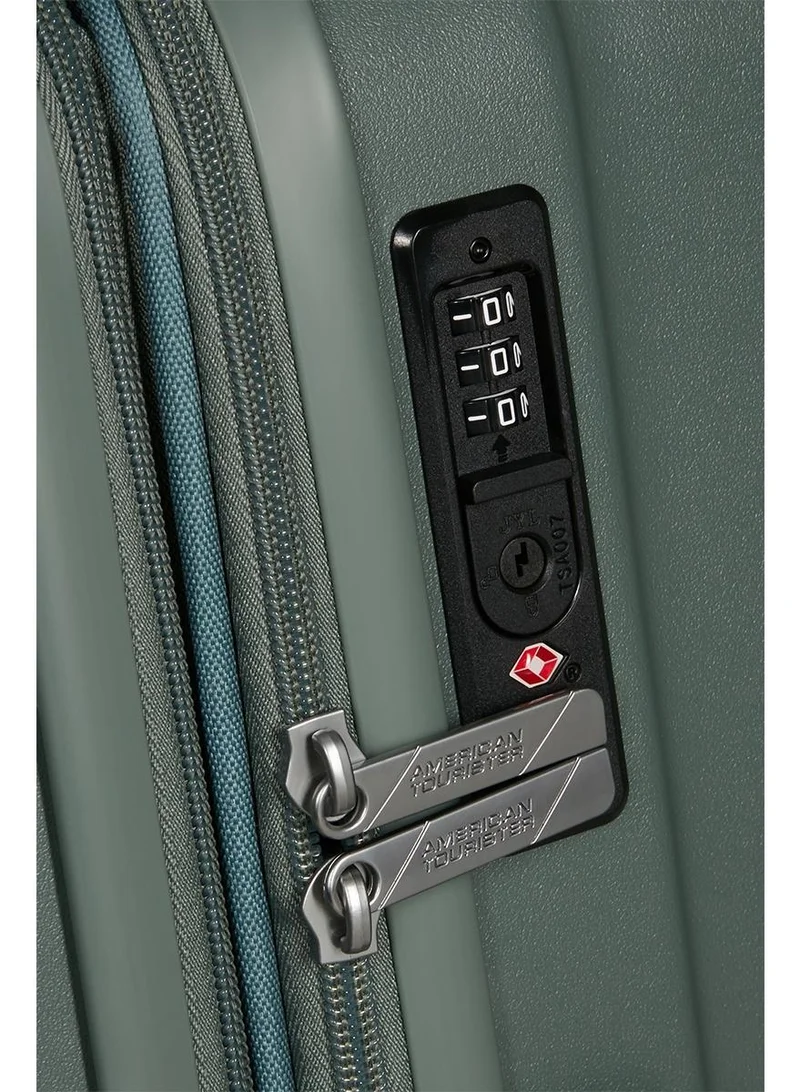 American Tourister 66 cm / 24 inch Aerojoy Suitcase, Check-In Size 66 cm / 25 inch, 4 Wheels, Hard Top, ABS, Dark Forest|TSA Lock|Inner Mesh Zippered Divider|Expandable|Cross Ribbons|Lightweight - 3 Years International Warranty  | Best Price UAE