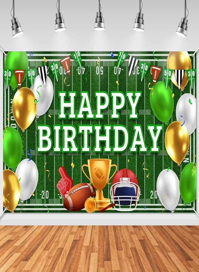 افيزانو لافتة عيد ميلاد سعيد لكرة القدم من أفزانو، خلفية عيد ميلاد سعيد لكرة القدم، زينة حفلات، لافتة حفلة رياضية، ديكور لحفلة الأولاد والأطفال والمراهقين في يوم المباراة (6 × 3.6 قدم) - Image 1
