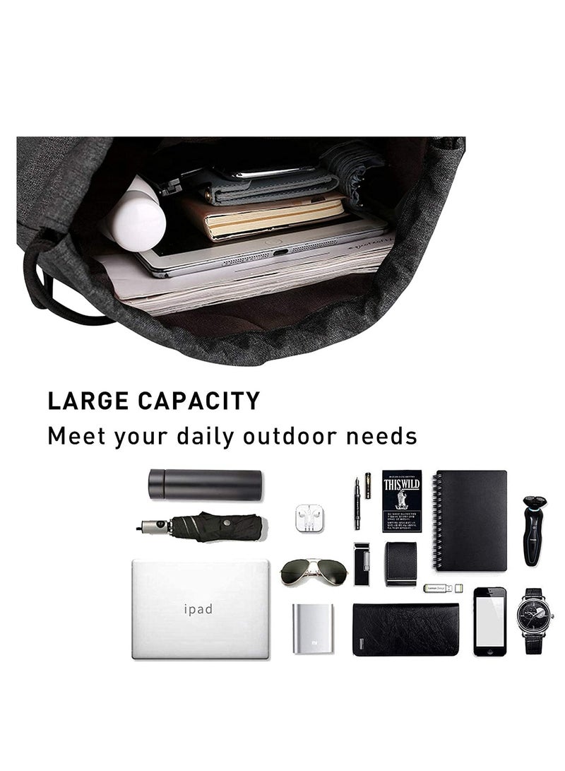 Excefore حقيبة ظهر برباط، حقيبة رياضية مع جيب، حقيبة رياضية للصالة الرياضية، حقيبة ظهر للتمارين الخارجية والجري والسباحة للجنسين - Image 5