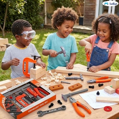 FunBlast Tool Kit Set Toy for Kids, Set of 29 Pcs; Little Engineer Tool Kit Toys, Pretend Play Toys for Boys, Role Play Toys for Toddlers, Learning Toy for Boys, Children (29 Pcs; Multicolor) - Image 5