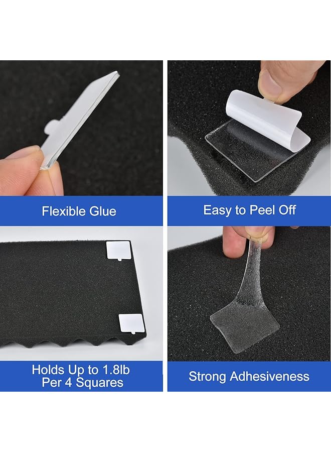 erorex 240Pcs Double Sided Tape For Acoustic Foam Panels Removable Mounting Tape Wall Strong Adhesive Soundproofing Transparent Putty Clear Sticker Heavy Duty 1.4Inch Squares - Image 4