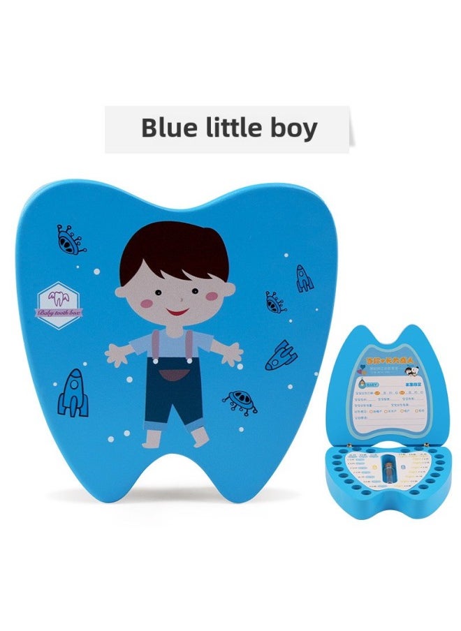 Generic Children's Deciduous Teeth Box Teeth Collection Box Storage Box Baby's Replacement Deciduous Teeth Commemorative Box-Color:Little Boy (Blue)  - Image 1