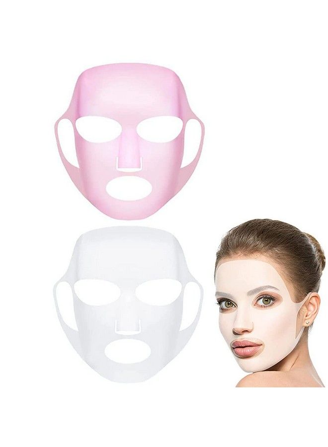 Geoot 2 Pack Reusable Silicone Face Mask Holder Silicon Mask Cover For Sheet Prevent Evaporation(White + Pink) - Image 2