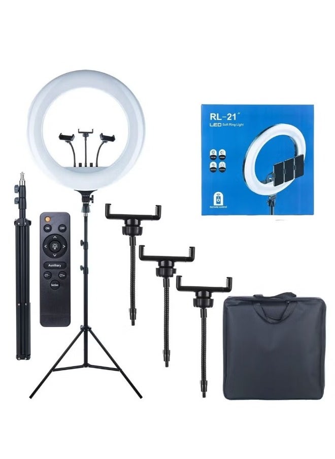 ACLIX 21 Inch Ring Light Tripod Mount with 3 Phone Bracket, LED Soft Ring Light with Remote Control  - Image 2